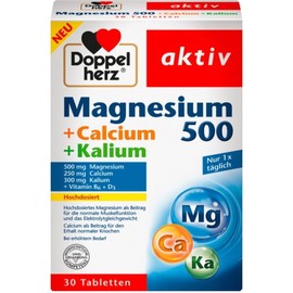 도펠헤르츠 마그네슘 500 + 칼슘 + 칼륨 30정 69g Doppelherz Magnesium 500 + Calcium + Potassium 30 Tablets 69g