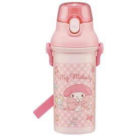 Skater Children's Bottle, Direct Drink, 480ml, Plastic, One-Touch, Dishwasher Safe, Made in Japan, Sanrio, My Melody, Big Ribbon, for Girls, PSB5SANAG-A