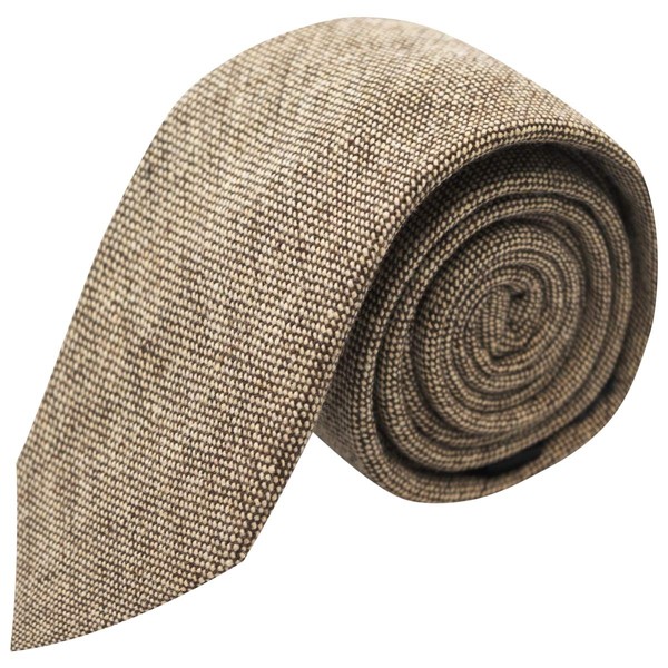 King & Priory Highland Weave Latte Brown Tie, Necktie