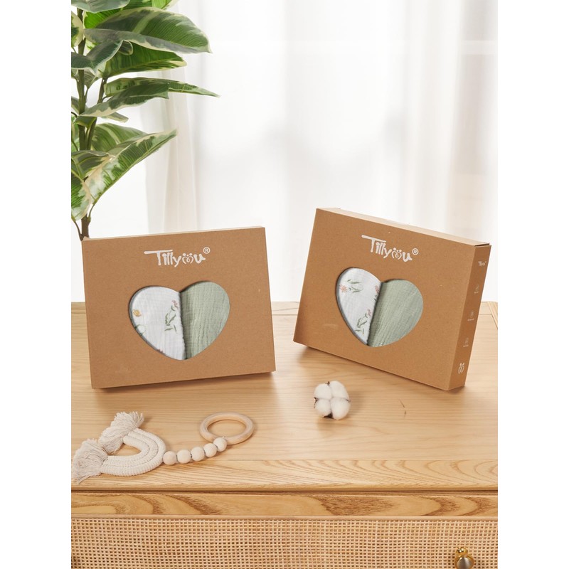 TILLYOU Mussola - Set di 2 lenzuoli con angoli elasticizzati