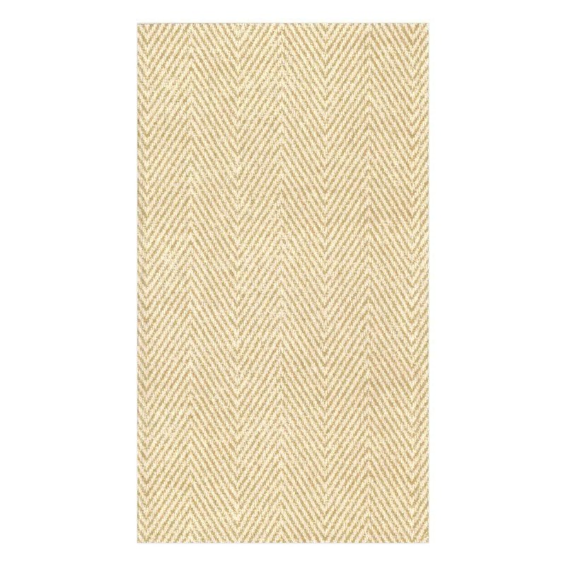 Caspari Paper Guest Towels Jute Linen, 12 Per Box,Tan,Guest Towel,9760GG