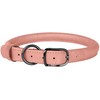BUDKAS Rolled Leather Dog Collar for Small Medium Large Dogs
