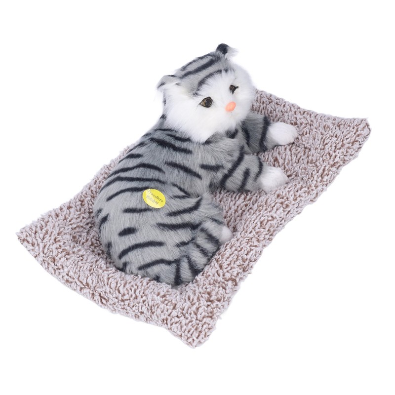 Cat Ornament Simulation Design Vivid Cute Plush Lying Cat with