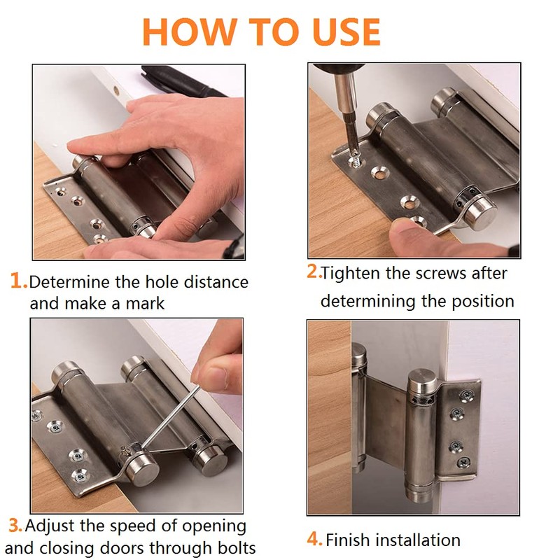 Swing Door Hinge Stainless Steel Double Action Spring Hinge Door
