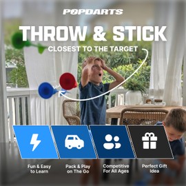 Popdarts Game Rookie Pack - Juego de dardos con ventosa para principiantes, para niños, familias y nuevos jugadores, juego de lanzamiento de objetivos para interiores y exteriores, configuración