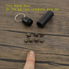 DND Dice Set, 7-Piece DND Dice Set Dice Set for Dungeon and Dragons MTG RPG D&D D20, D12, D10, D%, D8, D6, D4, Polyhedral Dice Set DND Accessories Gift (Antique Bronze)