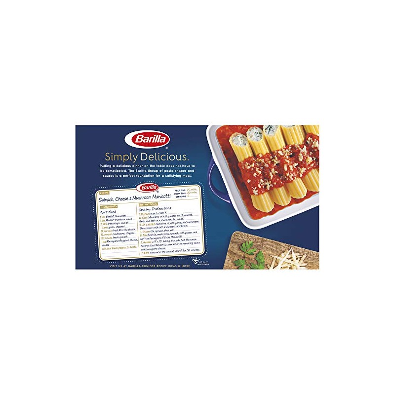 Barilla Pasta, Manicotti, 8 Ounce (Pack of 4)