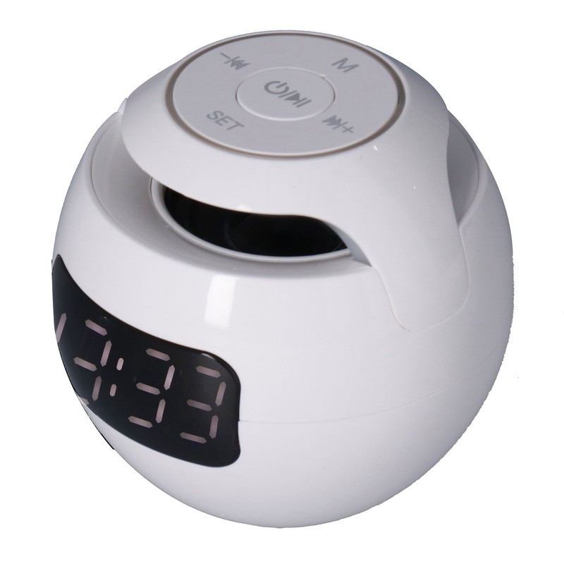 Multifunctional Bluetooth 5.0 Alarm Clock Speaker Rechargeable Ball Shape Portable