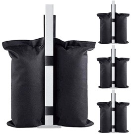 4 Gazebo Sand Weights Bags,Gazebo Weights,800d Sand Bags without Sand,Stitched Sand Weight Bags SandBags Weights for Pop up Canopy Tent, Patio Umbrella Gazebo,Outdoor Sun Shelter Umbrella - Black