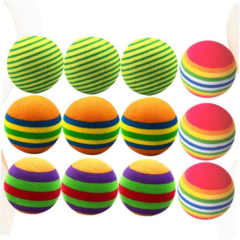 BIUDECO 12pcs Colorful Balls Cat Toy Balls Planet Design Light