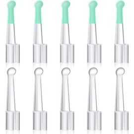 Nuanchu 10 Pcs Ear Spoon Tips Ear Cleaner Replacement Set for 3.5 mm Otoscope Plastic Cleaner Tips Reusable for Teens Adults Family Health Care(Transparent, Light Green)