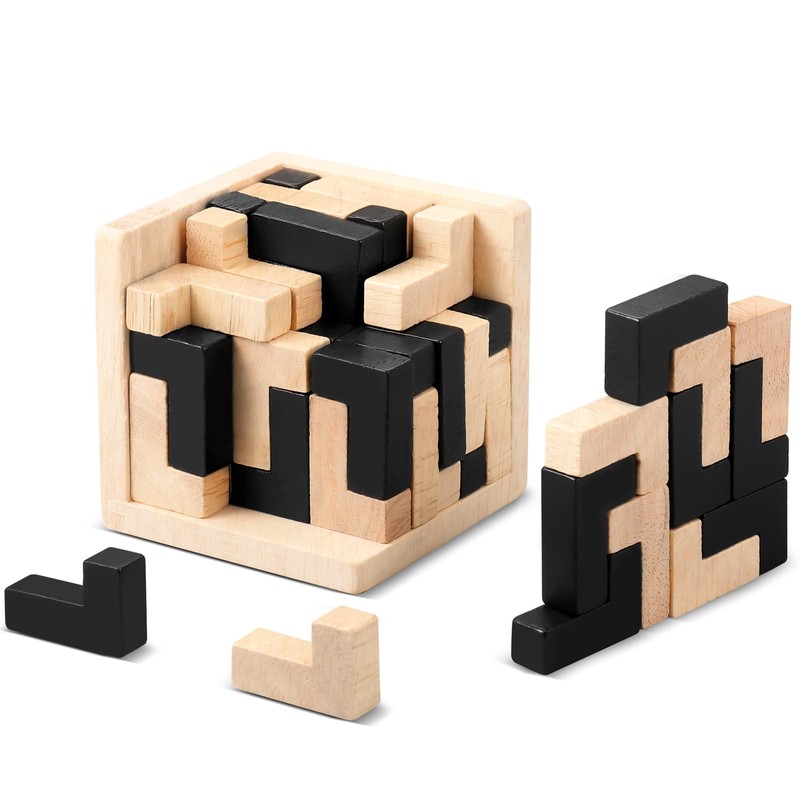 Yilloog Wooden Puzzle Brain Teasers 3D Logic Puzzles, Brain Teaser