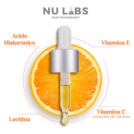 Nu Labs Sérum Facial con Ácido Hialurónico y Vitamina C, Unificador de Tono, 30 ml