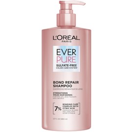 L'OREAL PARIS Bond Repair Sulfate Free Shampoo for Damaged Hair, Strengthening Hair Care with Citric Acid, Repairs Weak Hair Bonds, EverPure, 23 Fl Oz