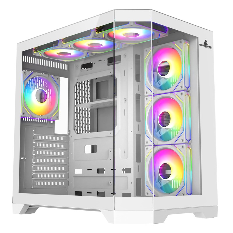 PC Gaming ATX Case Iceberg Crystal Edge Full Panoramic View