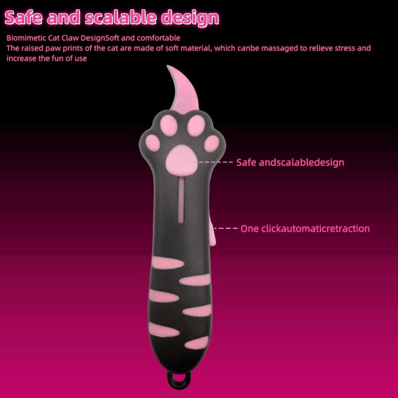 Cat Paw Box Cutter, 2025 New Retractable Cat Claw Knife