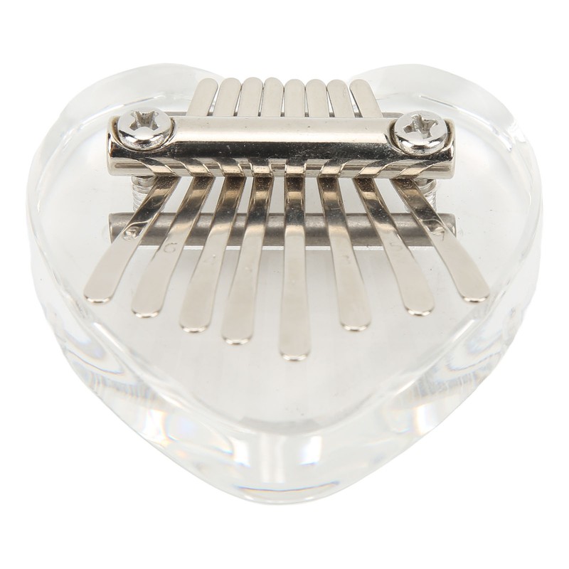 Heart Shaped Thumb Piano Mini Portable Transparent Crystal 8 Keys