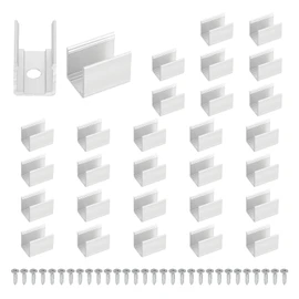 PATIKIL Neon Rope Light Mounting Brackets, 50 Pcs Neon LED Lights Aluminum Install Fixing Clips Accessories for 10x18mm Silicone Neon Sign Flex Strip Lighting