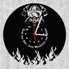 bigcopy e.K. Wall Clock, Fire Brigade Design, Black Dial, High-Quality