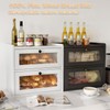 Alpeir Double Layer Large Bread Box for Kitchen Counter, Wooden