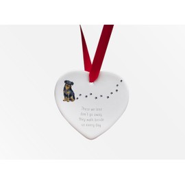 Image Industry Rottweiler Walk Beside Us Ceramic Heart - Dog Memorial - Memorial Gift - Hanging Decoration