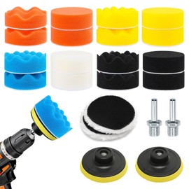 22 Pcs Car Drill Polishing Pads 3 Inch, Car Buffing Pads for Drill, Drill Buffer Polisher Attachment Kit Sponge Polishing Polisher Drill Adapter for Car Polishing and Waxing