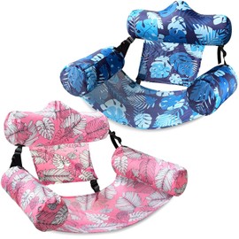 2 Pack Inflatable Pool Floats Adult, Floating Chairs Lounger, Adjustable Blow up Pool Noodles Float for Heavy Duty Adult, Fabric Swimming Water Chair for Party Summer Beach Lake Fun