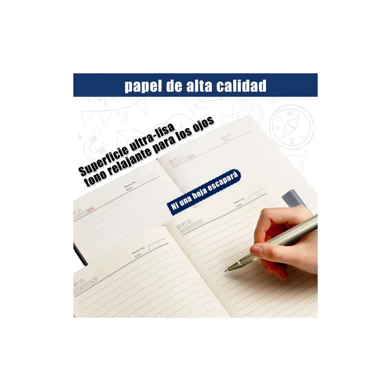 2 Cuadernos A5 Tapa Dura De Piel, 360 Páginas +