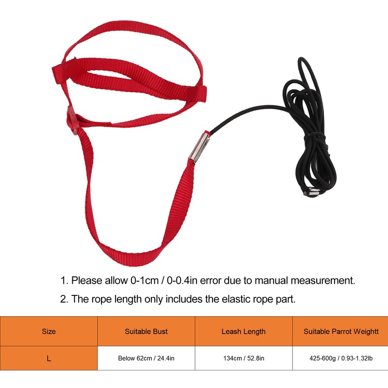 Bird Leash Bite Resistant Adjustable Parrot Flying Training Rope for