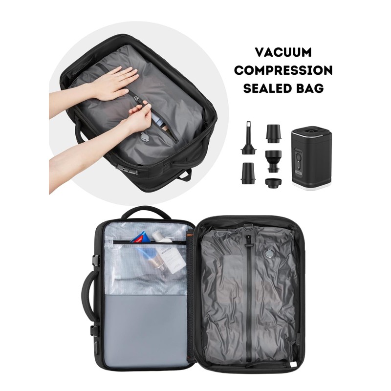 Vacuum Seal Travel Backpack 60L Expandable Air Compression System, Water