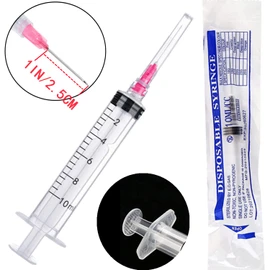 10ml/cc with 18Ga, 20Pack Plastic Measurement Syringa Luer Lock, Single Individually Packaged