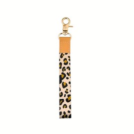 Guqqeuc Wristlet Keychain Leopard Print Wrist Strap Keychains Wrist Lanyard Keyrings Hand Wristlet Key Chains for Wallet, ID Holder, Cell Phone