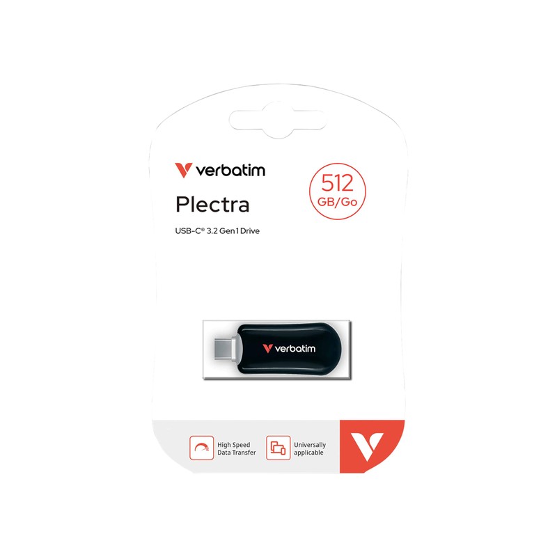 Verbatim PLECTRA USB-C FLASH DRIVE BLACK 512GB (30227)