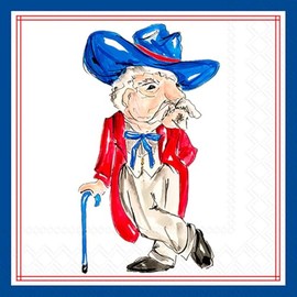 IHR Ideal Home Range Cocktail Napkins Rosanne Beck Hometown Pride Disposable 3-Ply Paper Party Napkin Pack, 5" x 5", Blue Colonel, 20-Count