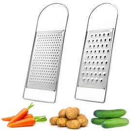 2 Pack Cheese Grater Handheld, Flat Coarse Stainless Steel Food Graters for Kitchen, Suitable for Potato, Vegetable, Butter, Parmesan Cheese