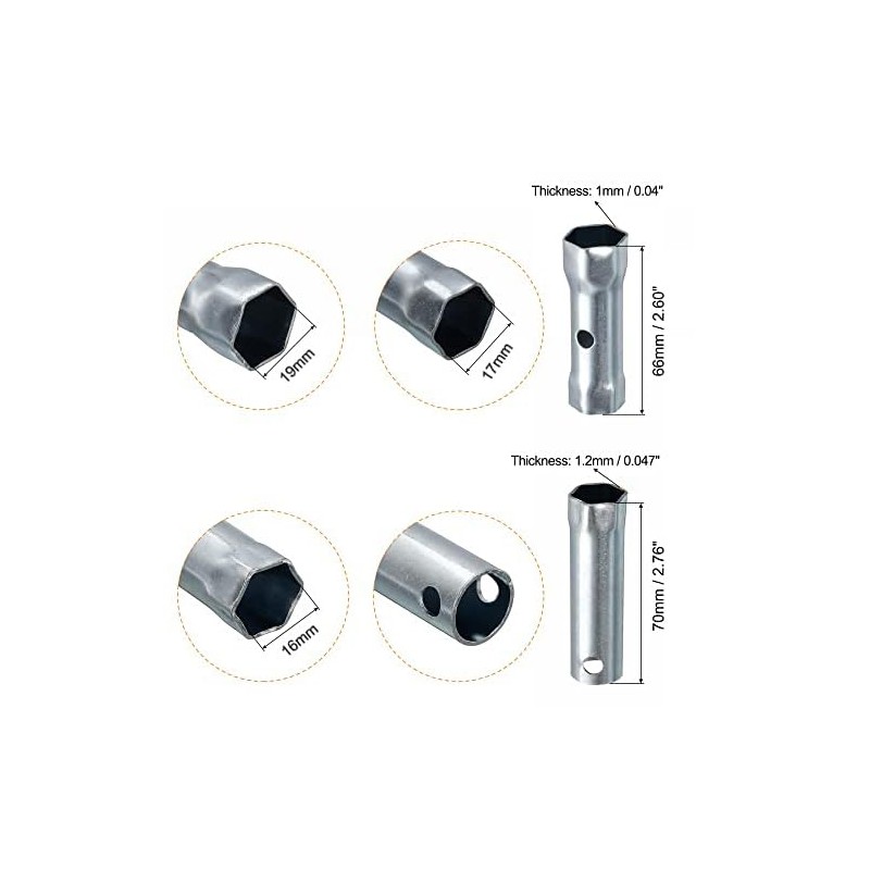 TA-VIGOR 7Pcs Spark Plug Socket Wrench Set, Double-Ended Spanner with