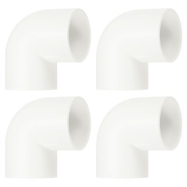 sourcing map 40mm 90 Degree Elbow, 4 Pcs PVC Pipe Fittings 2 Way Right Angle Elbow Side Outlet Adapter Coupling PVC Fitting Connectors for DIY Building Furniture, White