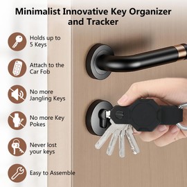 Aircawin - Organizador de llaves impermeable para Airtag, mini llavero para Airtag, funda de silicona antipérdida, rastreador GPS, buscador de llaves de coche con llavero, llavero de coche (hasta 5