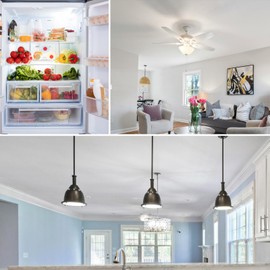 BROLSKUN Freezer Light Bulb Replacement Kei D28a Kel 2811 E17 Led Bulb Intermediate Base Light Bulbs Kei D28x Kel 2816x Refrigerator Bulb Fridge Light Bulb 100-265V White 800LM (Pack of 1)