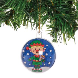 Baker Ross AX478 Christmas Baubles for Colouring Craft Set for Children - 8 Pieces, Festive Creative Sets and Craft Supplies for Crafts and Decorating at Christmas Time