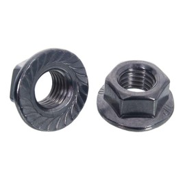 NAJDER Hex Flange Nuts M6 Pack of 100 Hex Nuts Flange Nuts Stainless Steel A2 Corrosion Resistant Serrated Polished DIN 6923 AISI 304 X5CrNi18-10 1.4301