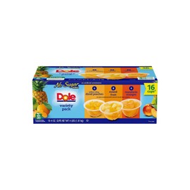 Dole No Sugar Added Mixed Fruit Variety Pack, 4 Ounce (16 Pack)