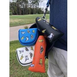 E9 GOLF Black Camo Nylon Golf Head Cover Construction with Fur Lining and Easy on, Easy Off Design. Universal Blade Putter Sizing with Strong Magnetic Closure (Blade Putter)