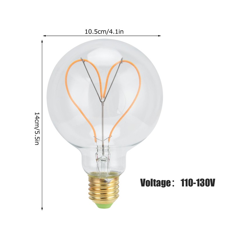 G95 Heart Shaped LED Retro Bulb E27 4W Dimmable Light