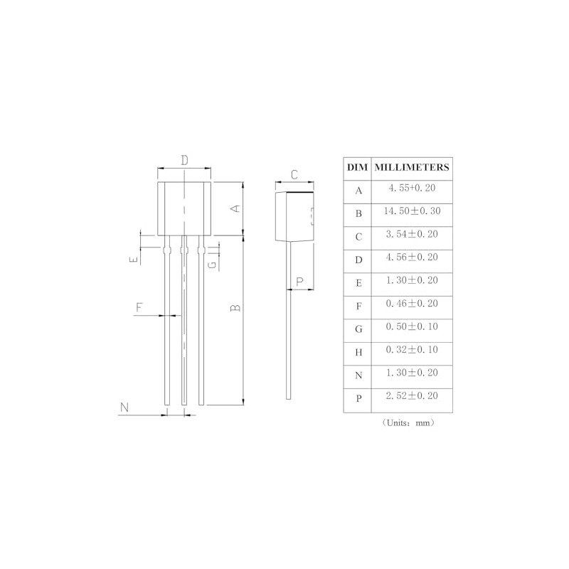HeyNana NPN 2N2222 Transistor 600mA 40V TO-92 Pack of 50