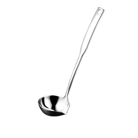 Soup Ladle 304 Stainless Steel Heavy Ladle with Pour Spout for Soups, Serving, Cooking, Stews and More 11.8 inch 1-Piece(Colour:Silver)