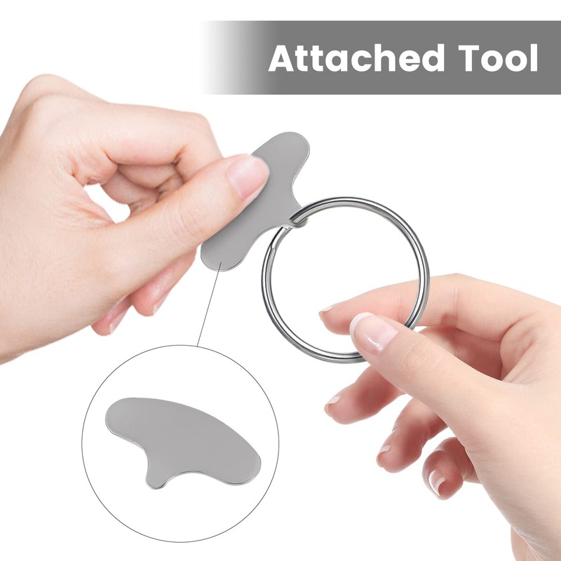 OSELTYATH 30pcs Round Key Rings, Silver Key Ring Hoops, Stainless