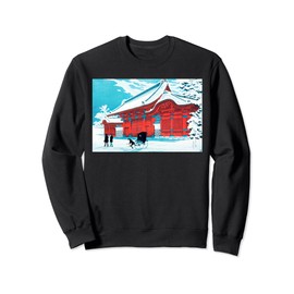 The Red Gate of Hongo in Snow 1926 Hiroaki Takahashi Japan Sweatshirt