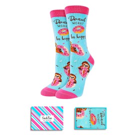 Sloth Gifts Sloth Socks Women - Donut Gifts Donut Doughnut Socks, Inspirational Cheer Motivational Gifts