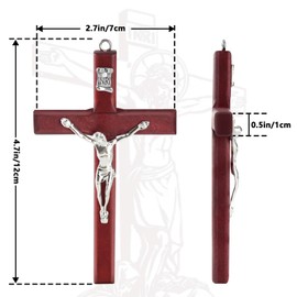 XIPENGKEJI Christian Jesus Wooden Cross Wall Hand Held Prayer Jesus Crosses Small Wooden Cross with for Decor Christian Gift 4.7 inch with Velvet Bag